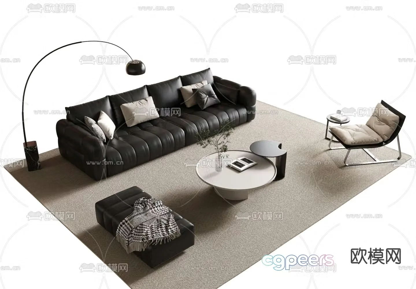 Modern sectional sofa 3d model