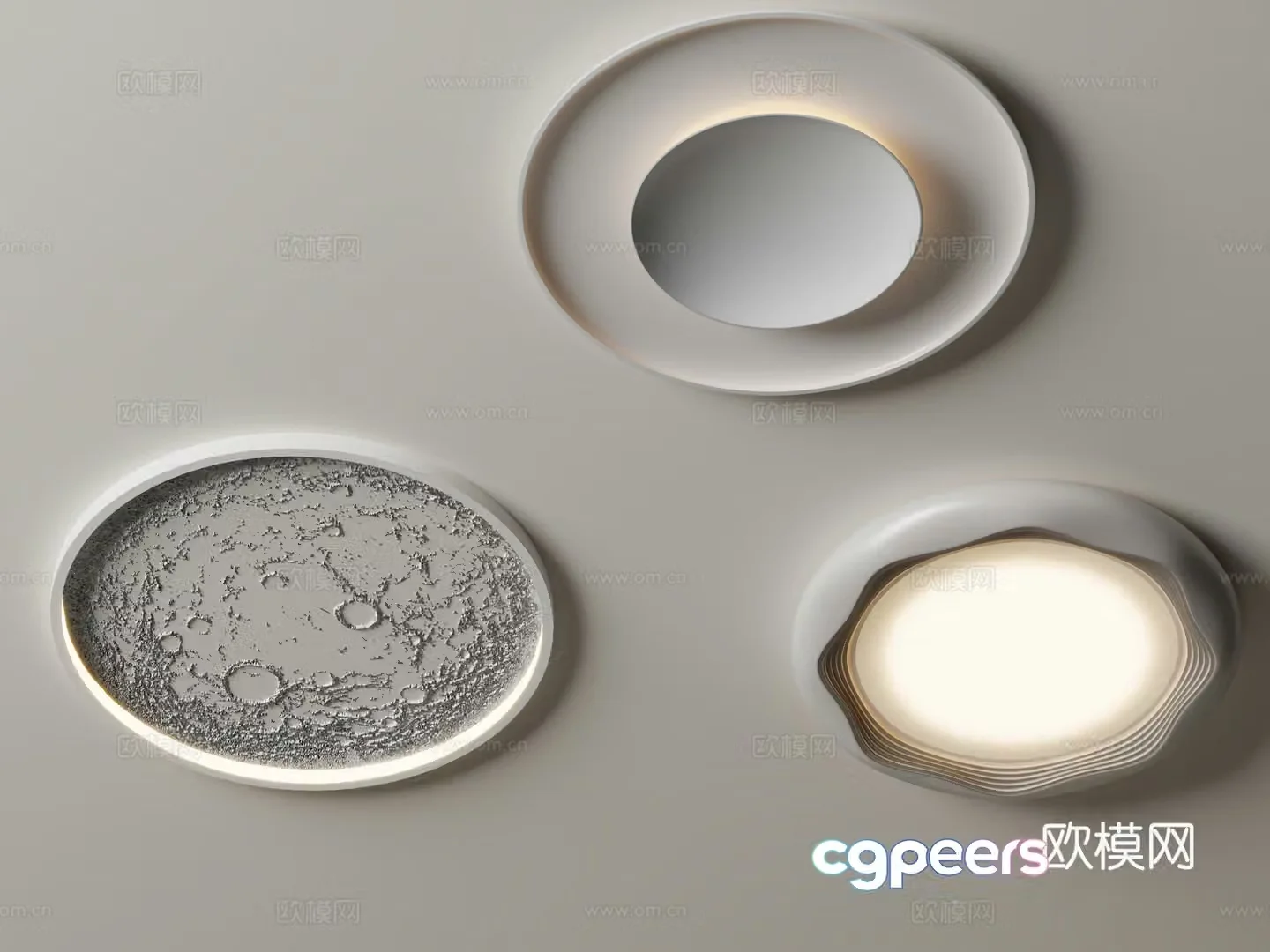 Modern geometric ceiling lamp 3d model