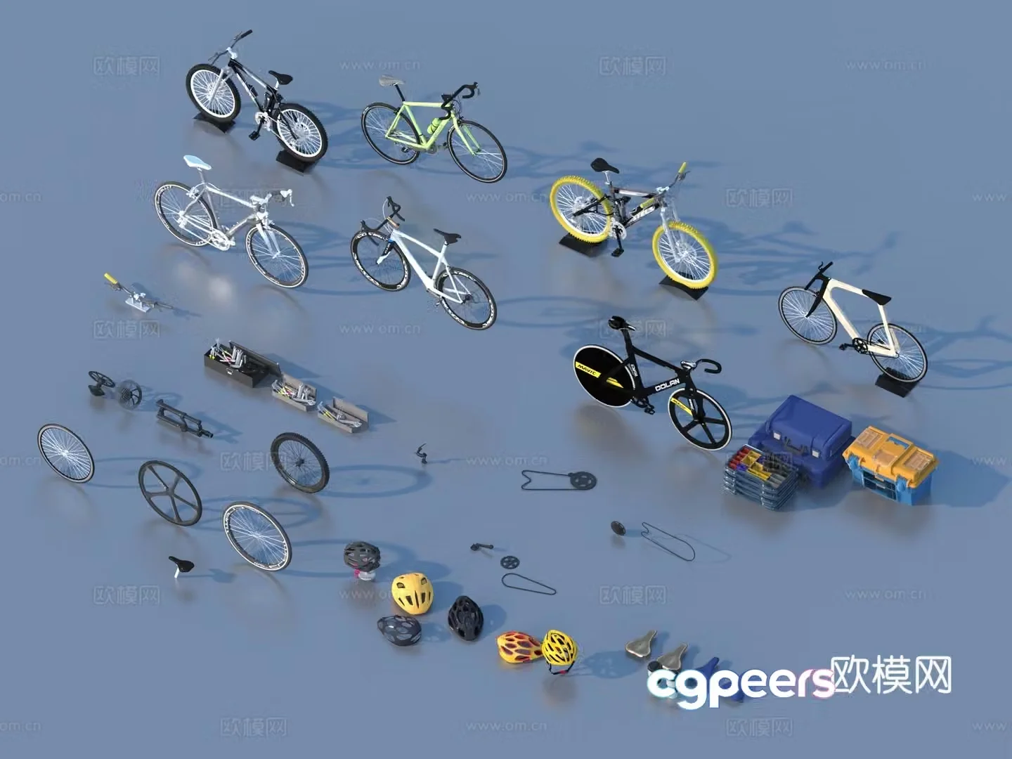 Bicycle Hardware Parts 3D Model