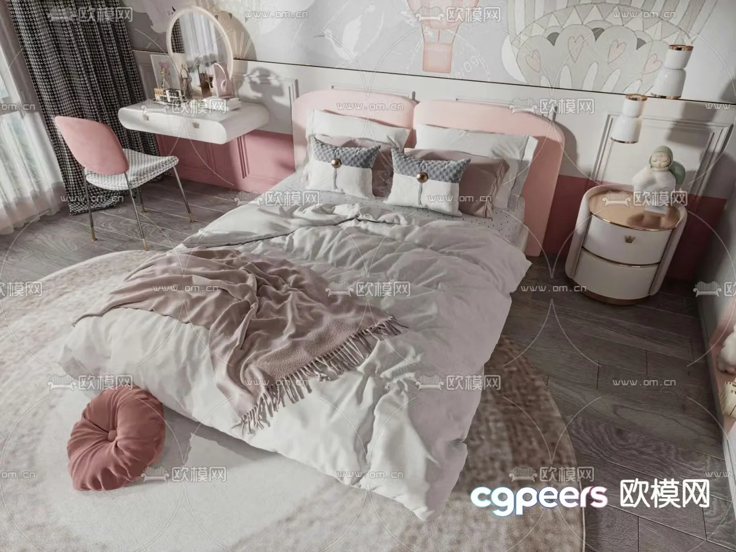 Modern children’s bed 3d model
