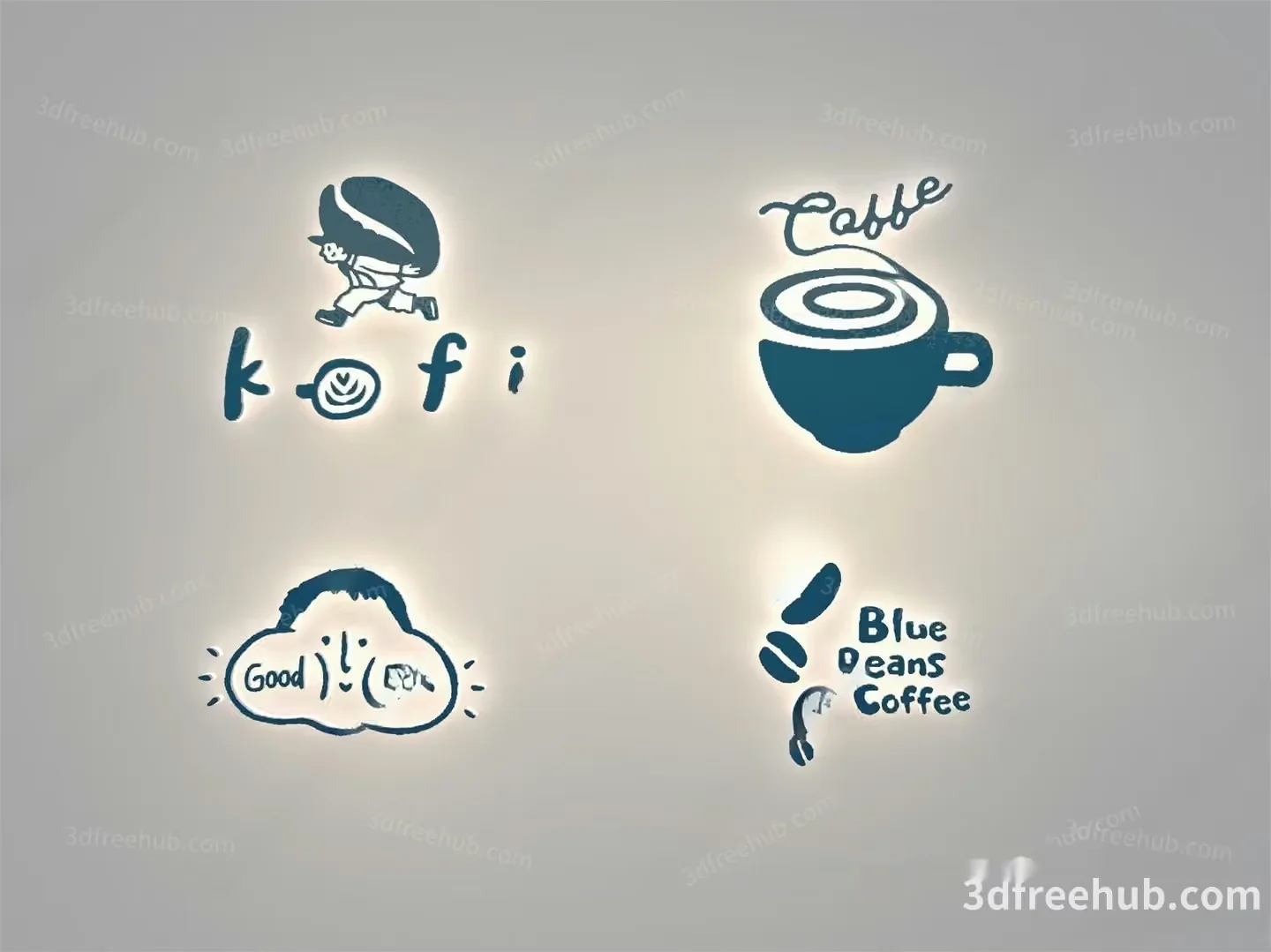 A Logo For A Coffee Shop Featuring A Simple And Modern Design 3D Model – 21628 – VRAY Render