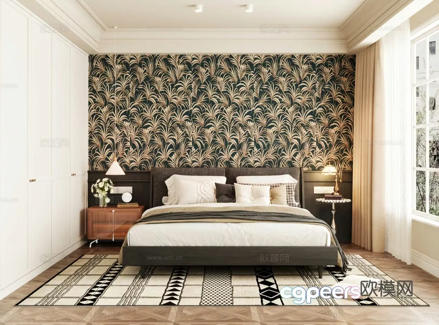 Middle-aged bedroom 3d model