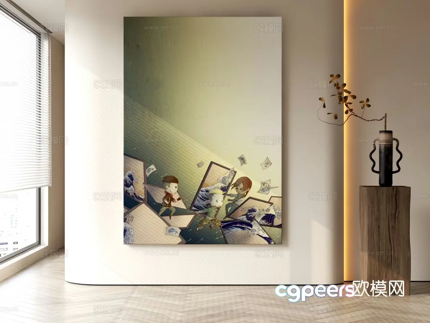Decorative painting cartoon painting children’s hanging painting 3d model