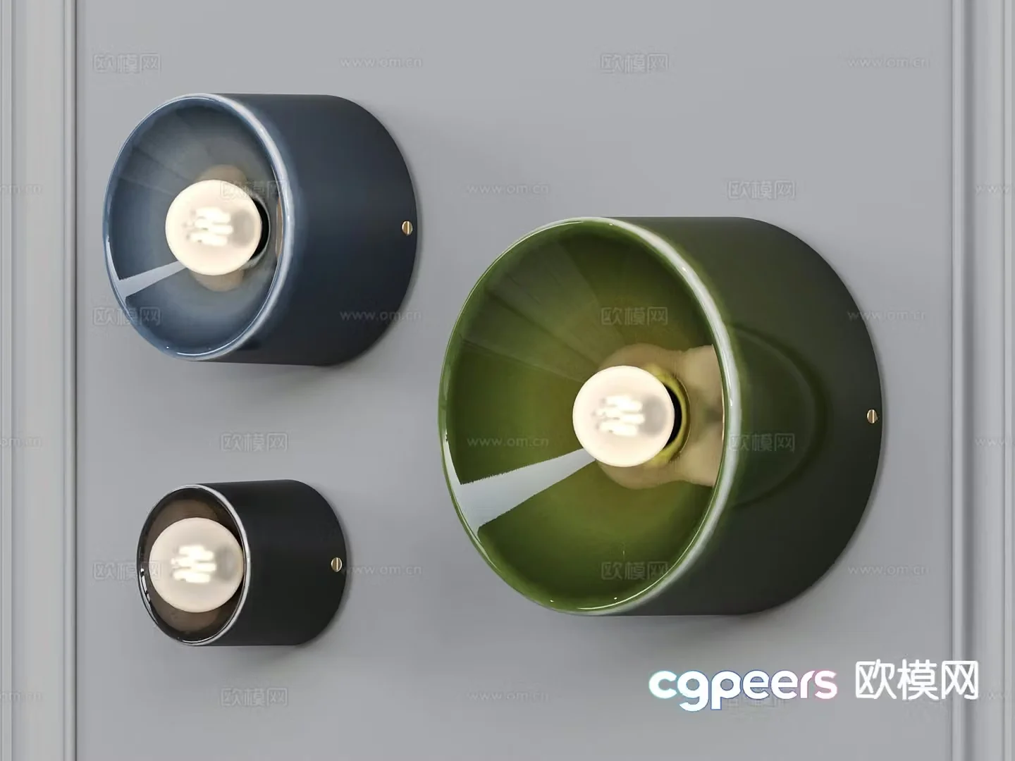 Modern round wall light glass wall light 3d model