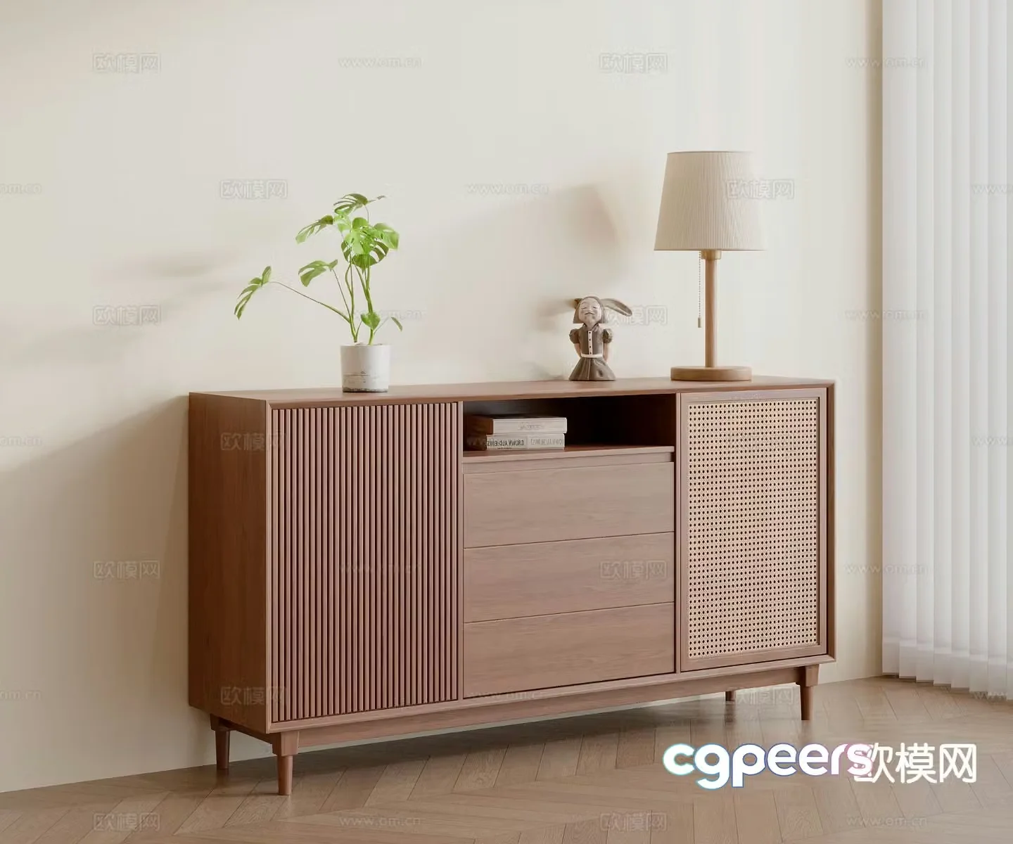 Medieval style entrance cabinet Duanjing cabinet 3D model