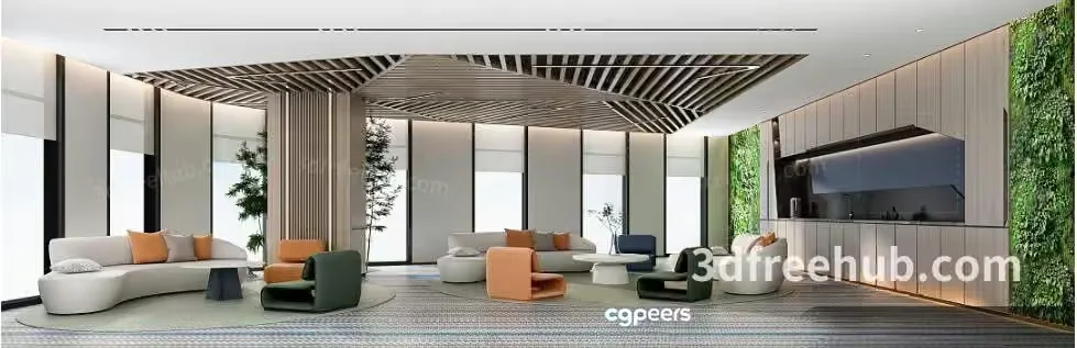 Modern Living Room 3D Model – 22632 – VRAY Render