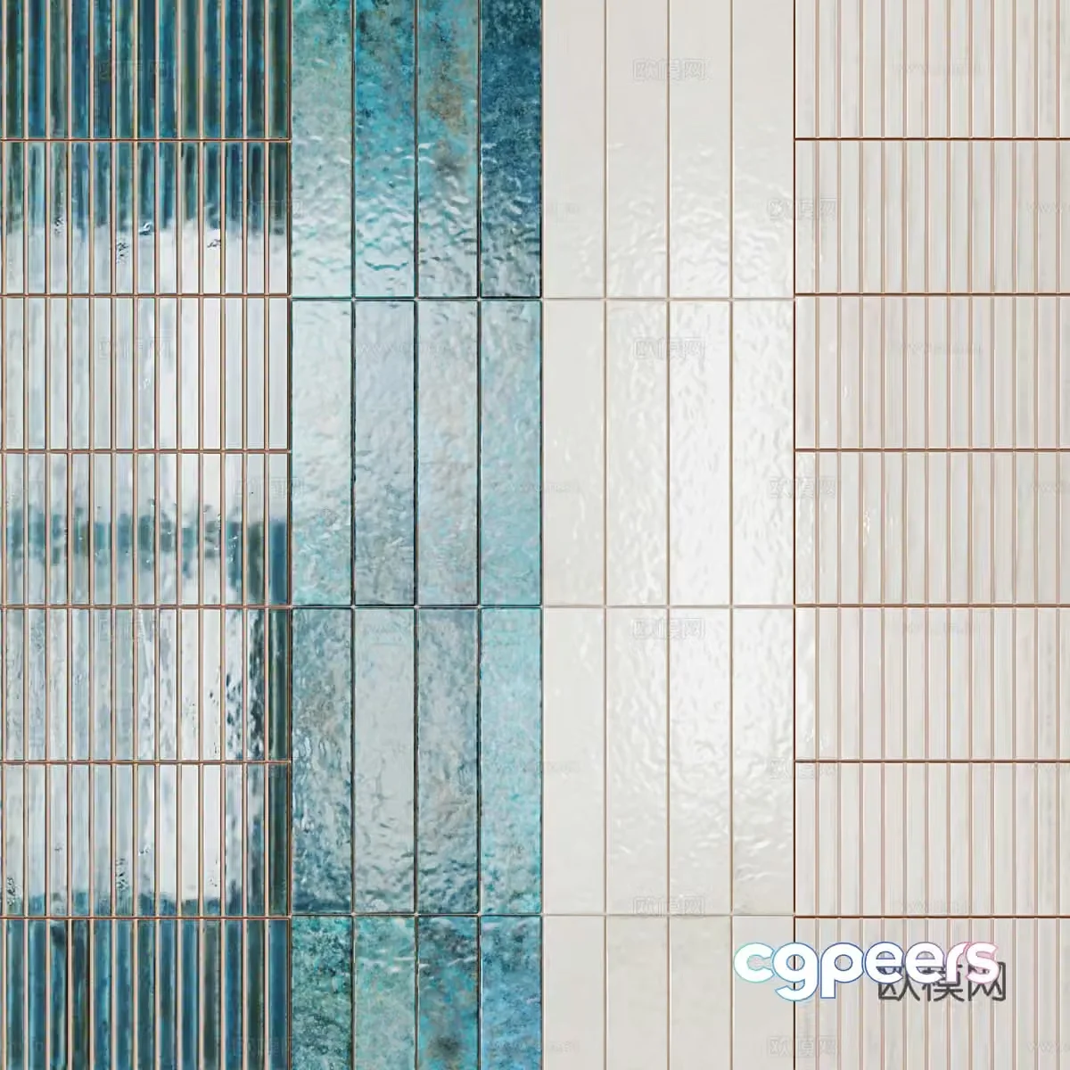 New Chinese tiles flower tiles antique tiles mosaic tiles 3d model