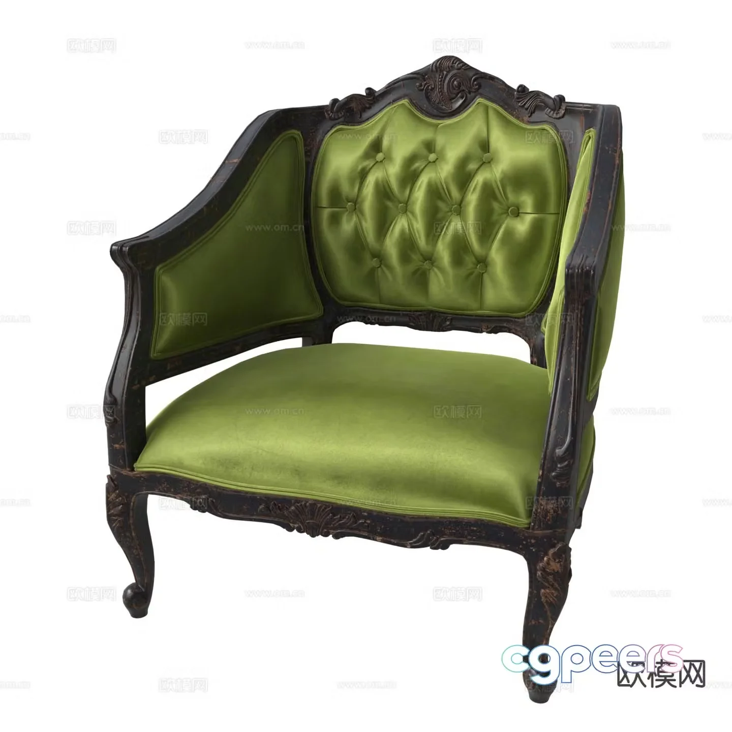 European style single sofa leisure sofa 3d model