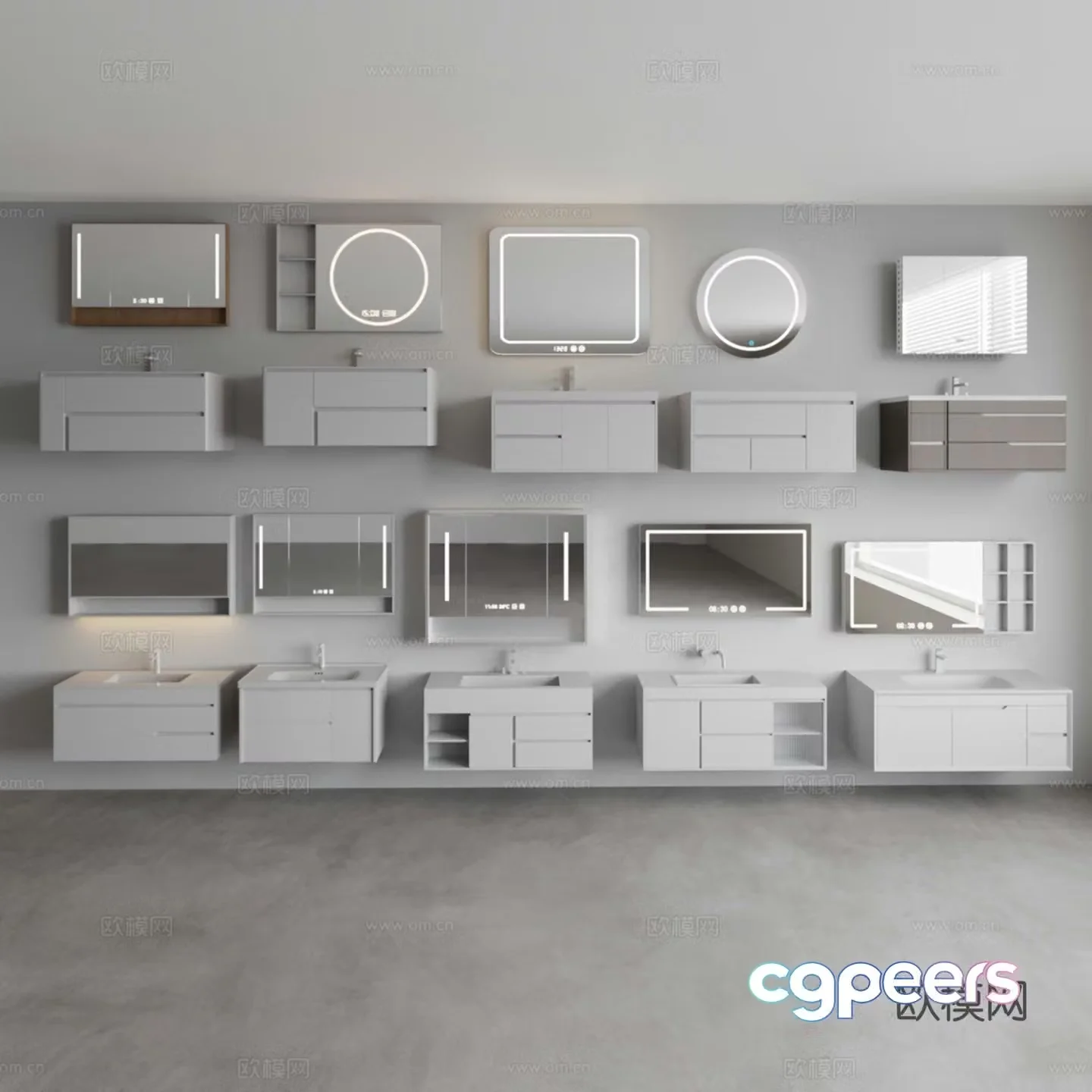 Bathroom cabinet combination 3D model