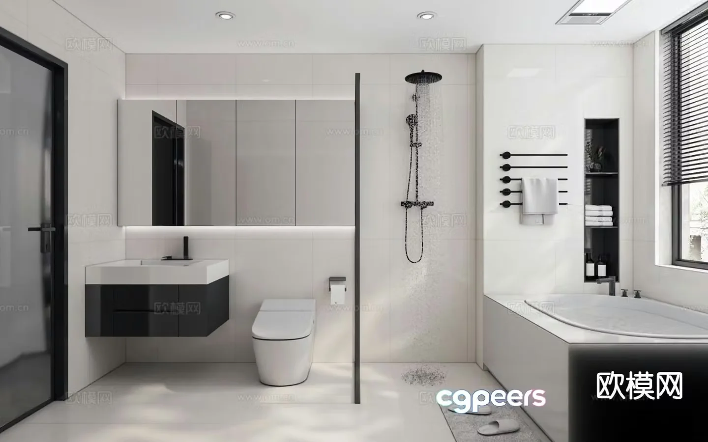 Minimalist bathroom bathroom master bathroom 3d model