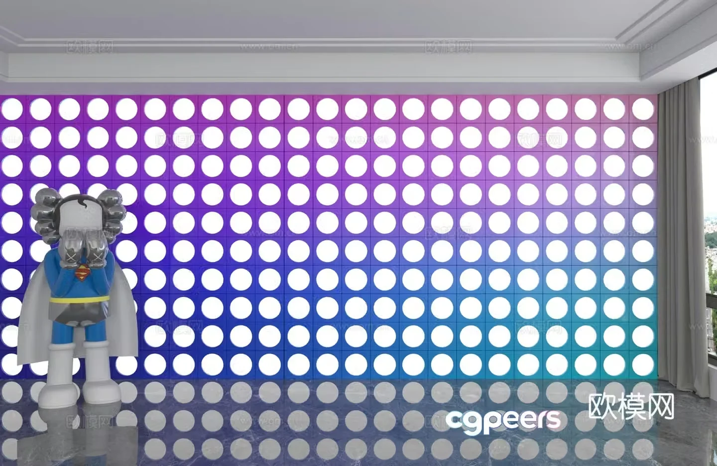 Modern background wall 3d model