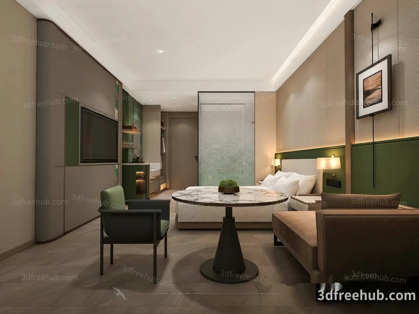 Cozy Modern Bedroom 3D Model – 19975 – VRAY Render