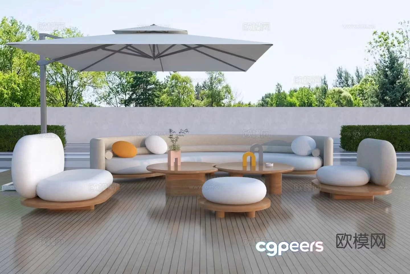 Outdoor sofa modular sofa 3d model