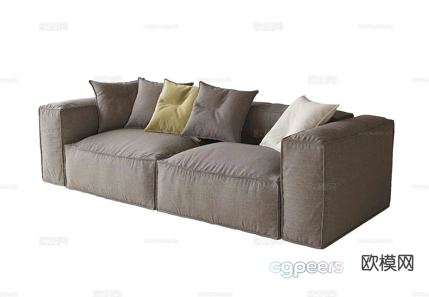 Double sofa upholstered sofa 3d model