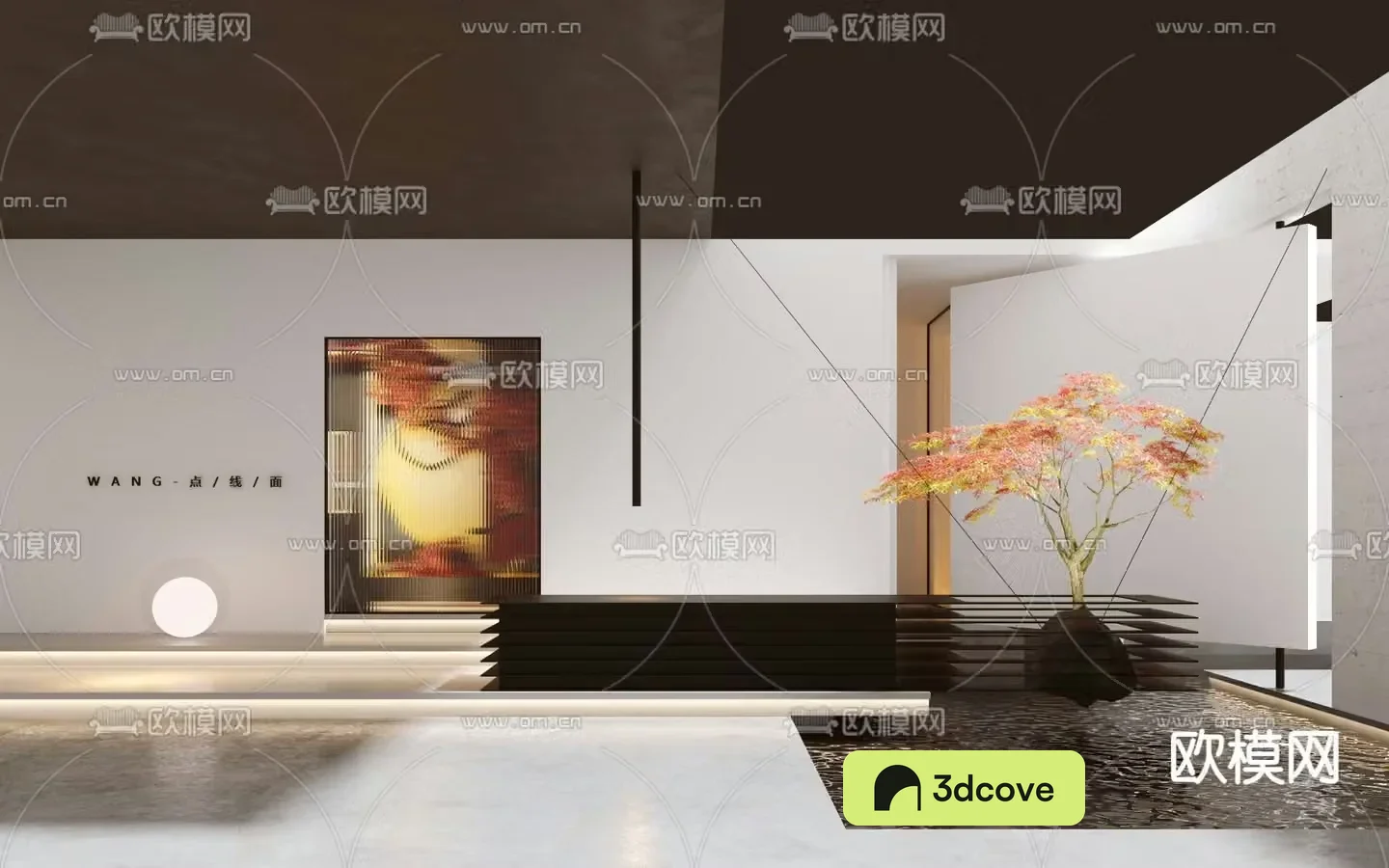 Interior landscaping lobby installation
