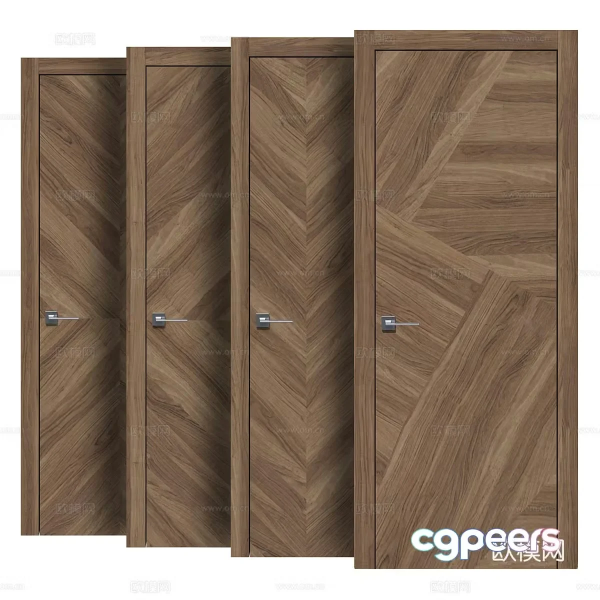 Log single door room door bedroom door 3d model