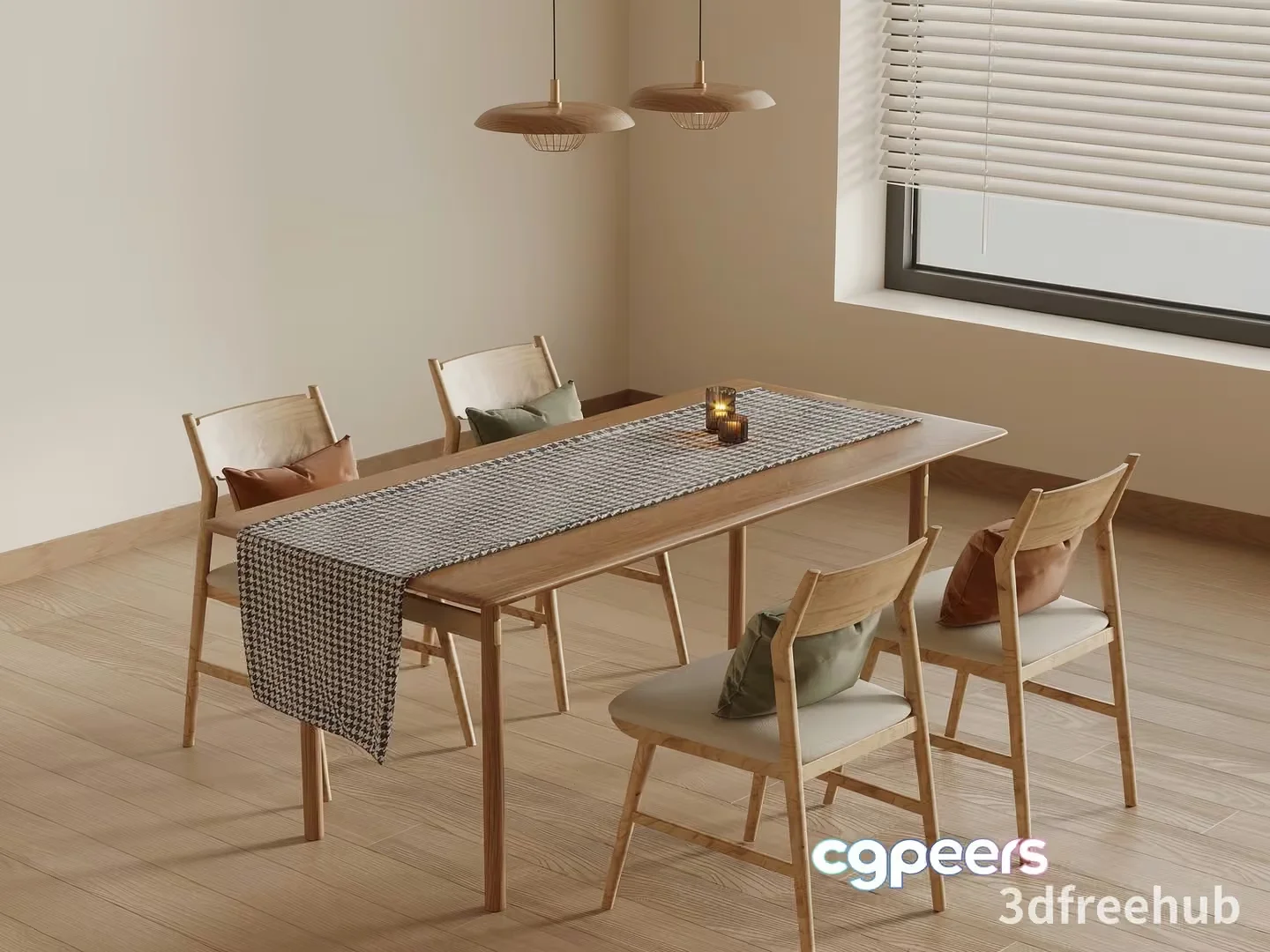 Simple Dining Table 3D Model – 19953 – VRAY Render