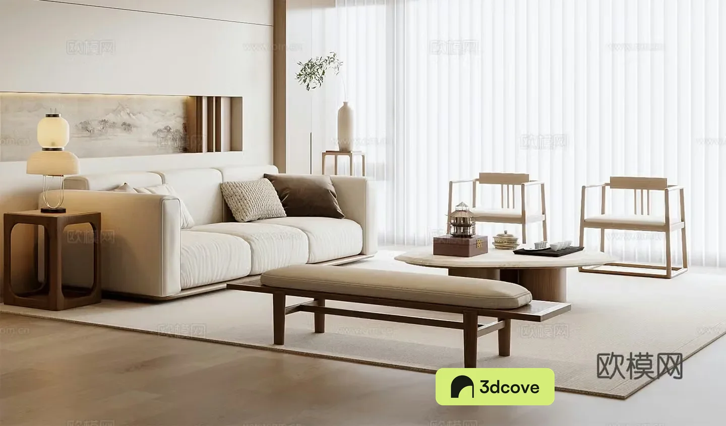 New Chinese sofa coffee table combination