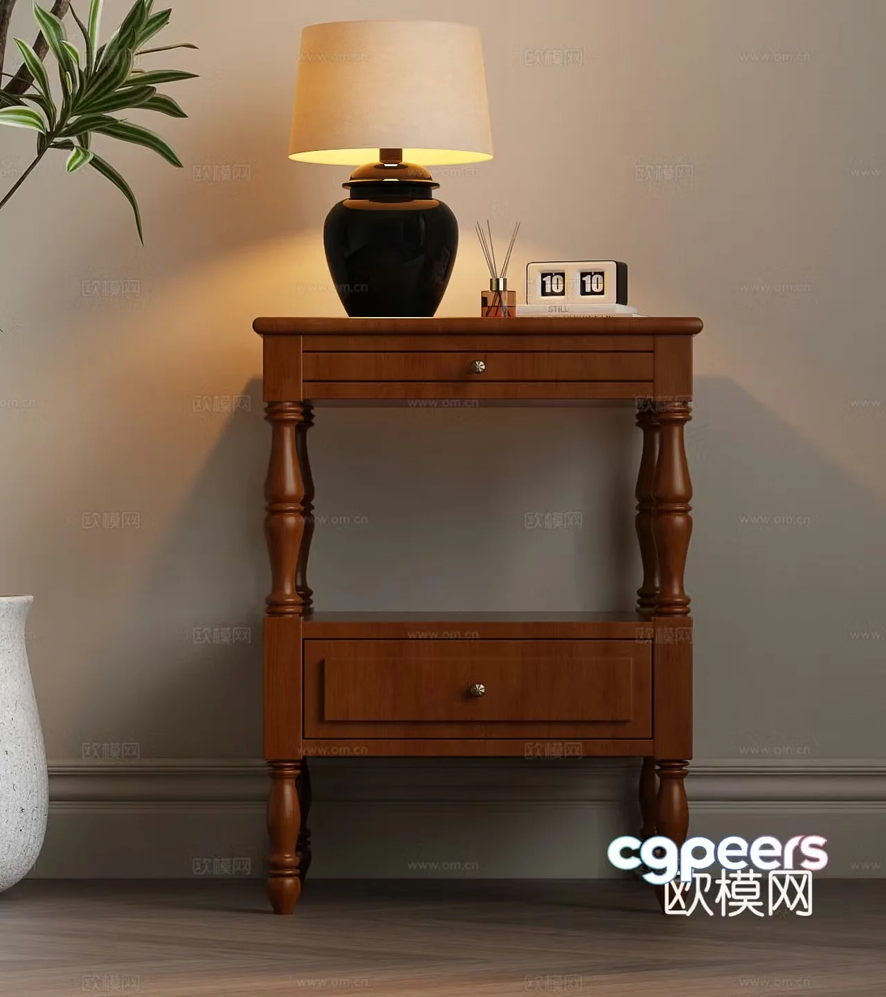 European-style corner table European-style bedside table American-style bedside table European-style bedside table 3D model