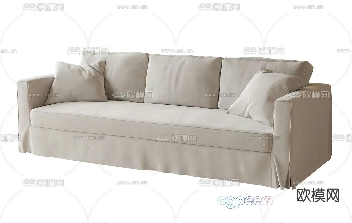 multi-person sofa three-person sofa 3d model