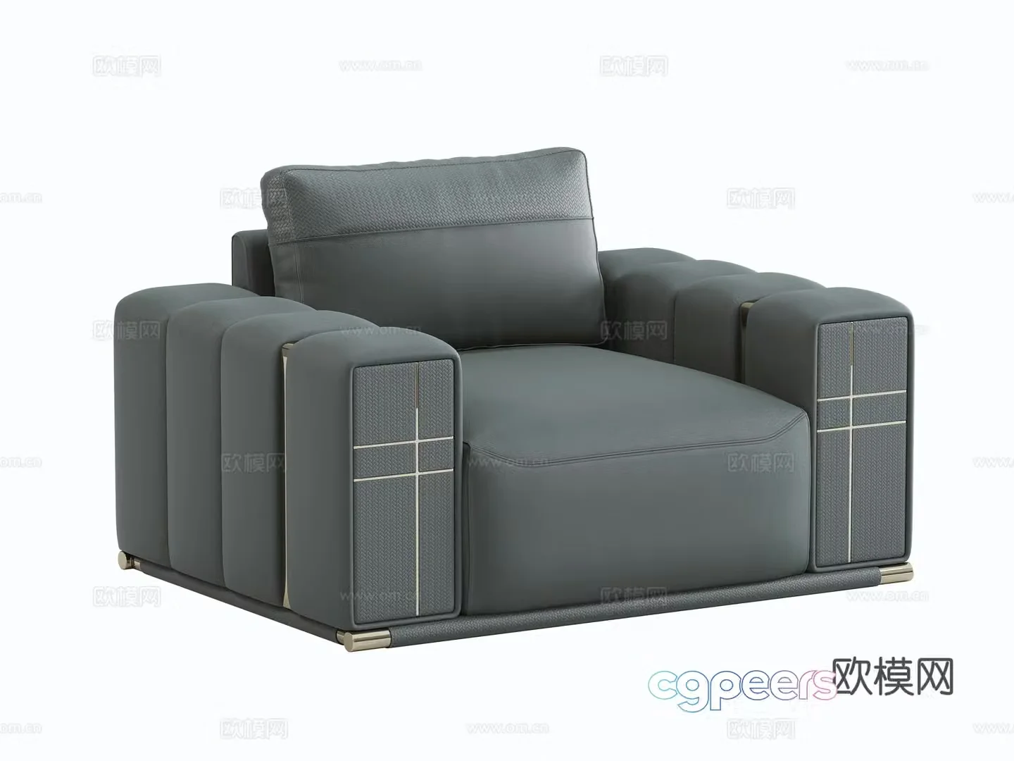 Light luxury single sofa 3D model