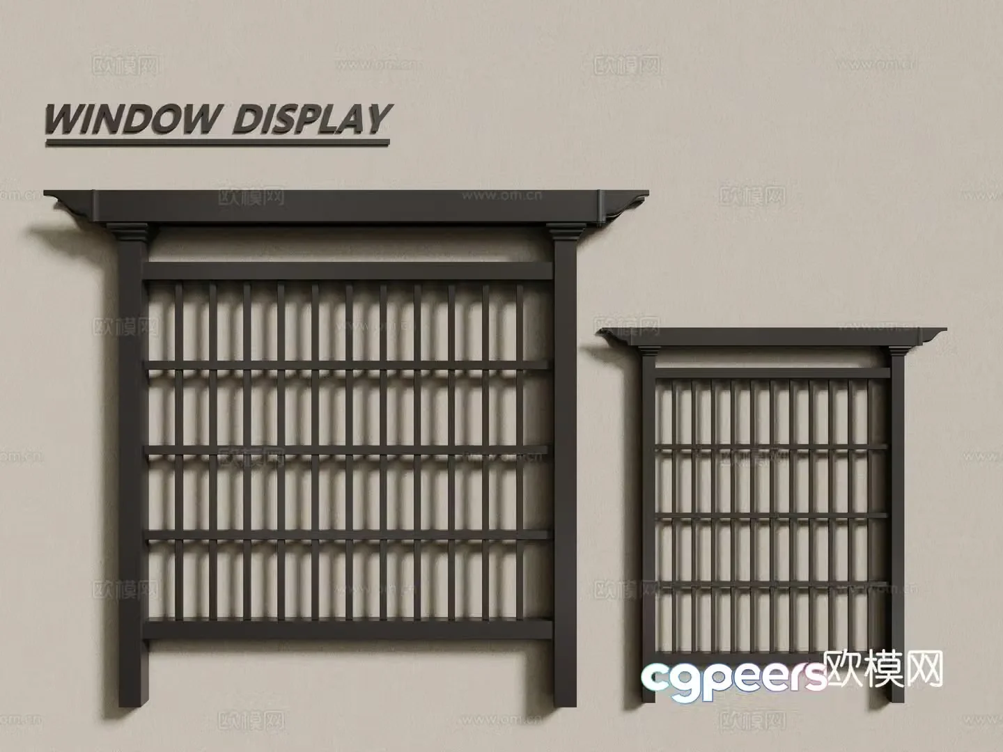 New Chinese style windows casement windows wooden windows 3d model