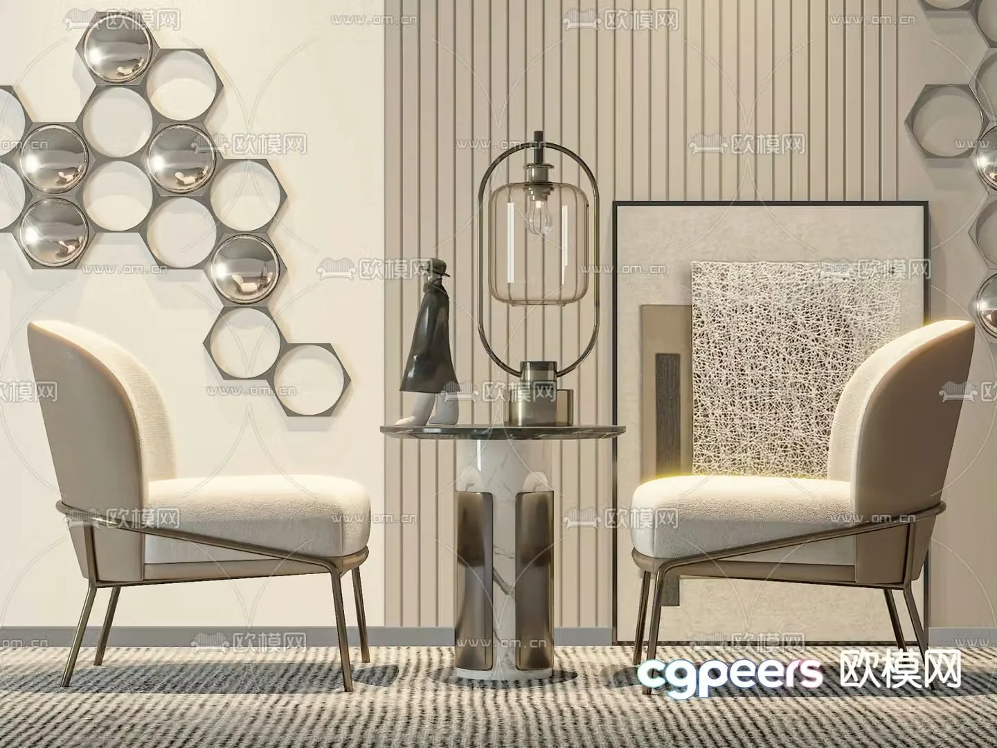 Modern chair leisure chair 3d model