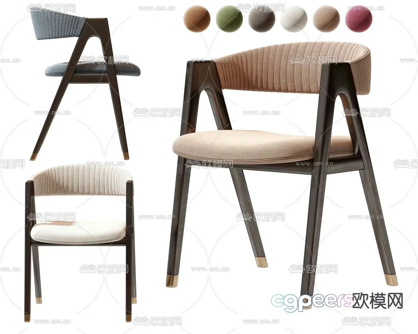 Modern chair single chair dining chair 3d model