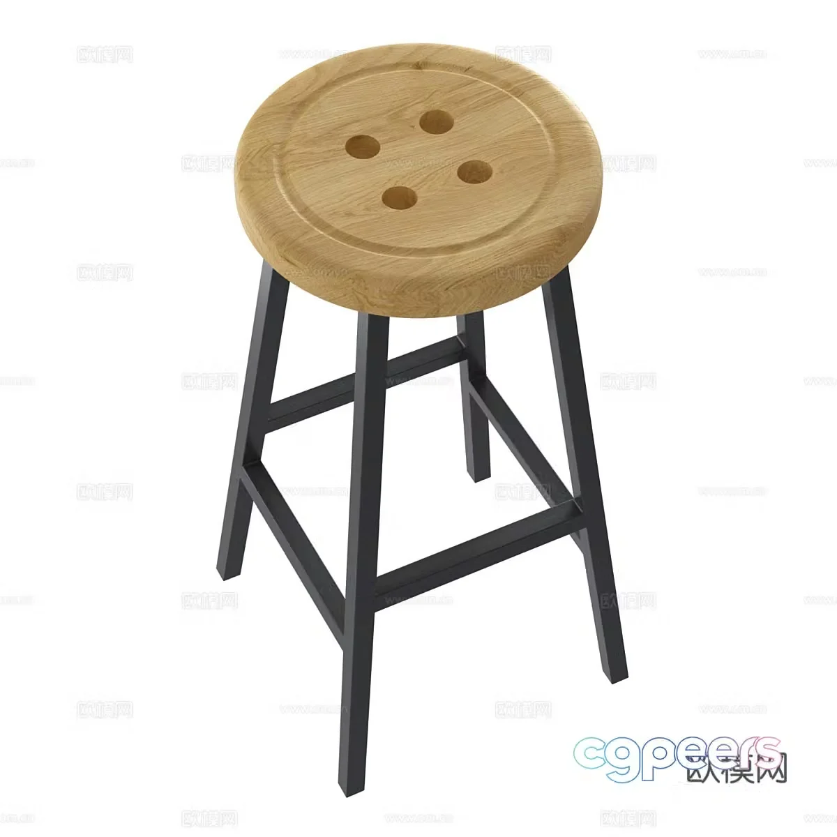 Nordic simple bar chair chair chair simple chair stool bar stool 3d model