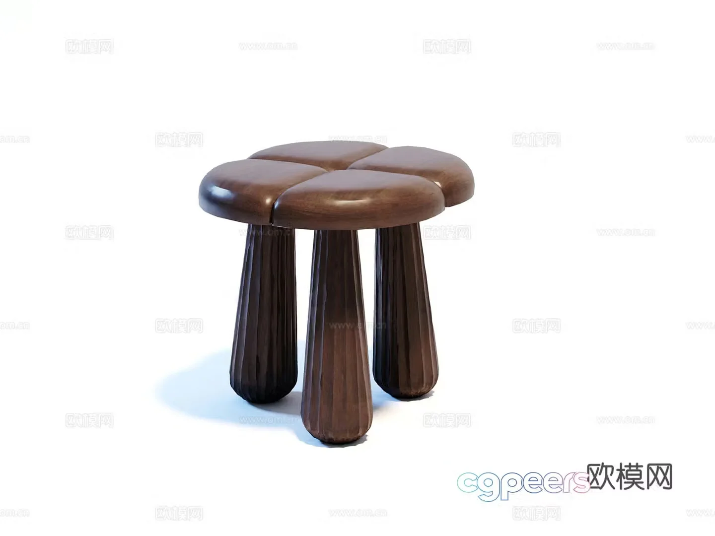 Small wooden bench 3D model