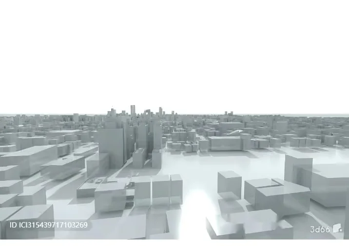 White 3D Cityscape 3D Model – 3676 – VRAY Render