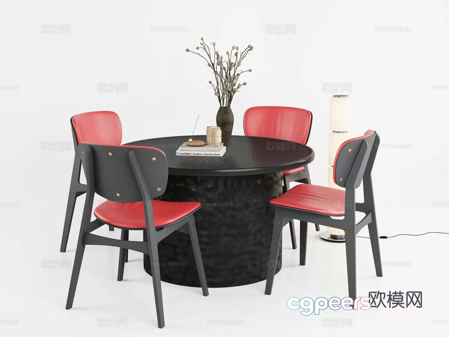 Dining table Dining chair Restaurant Carpet 3d model