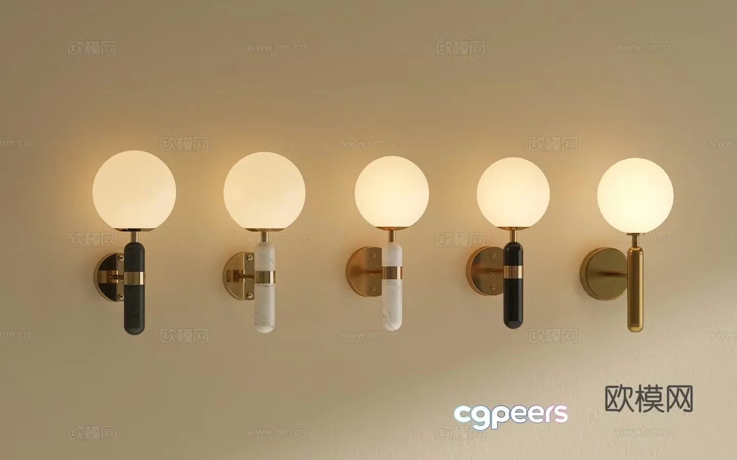 Modern Italian light luxury wall lamp bedside wall lamp children’s room wall lamp metal wall lamp marble wall 3D model