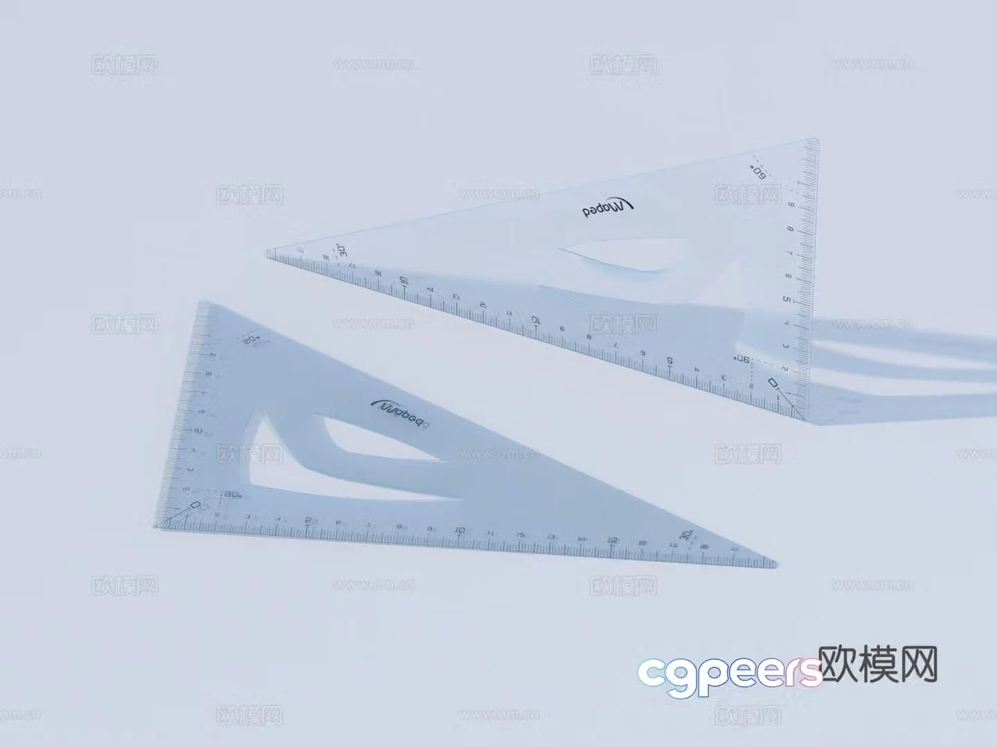 Triangle board Stationery School supplies 3D model