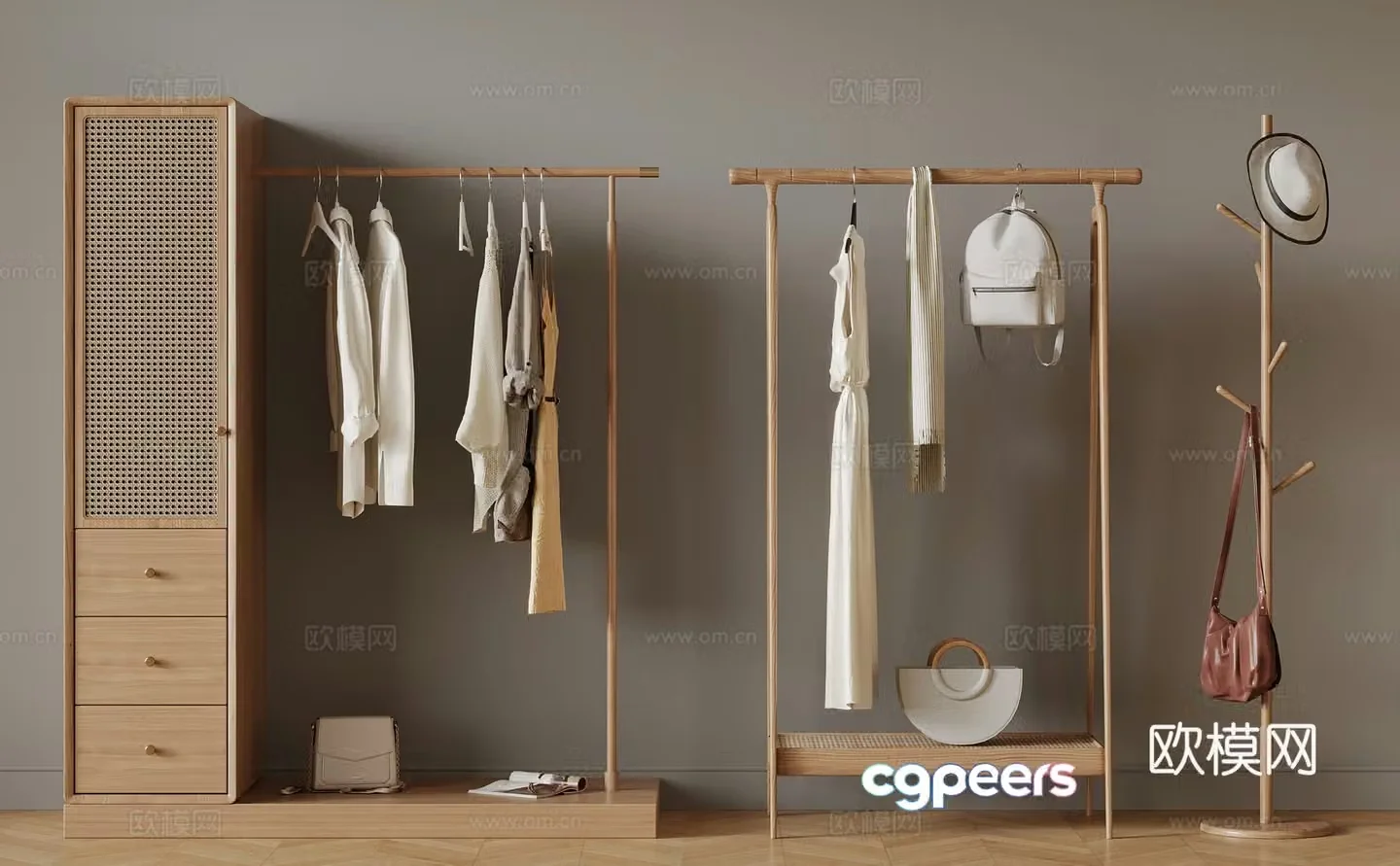 Clothes hanger waiveless clothes hanger wardrobe 3d model