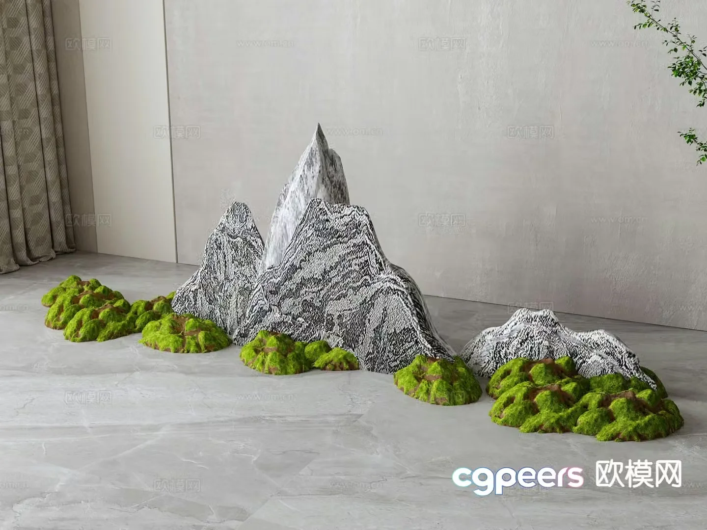 New Chinese style stone rockery landscape stone 3d model