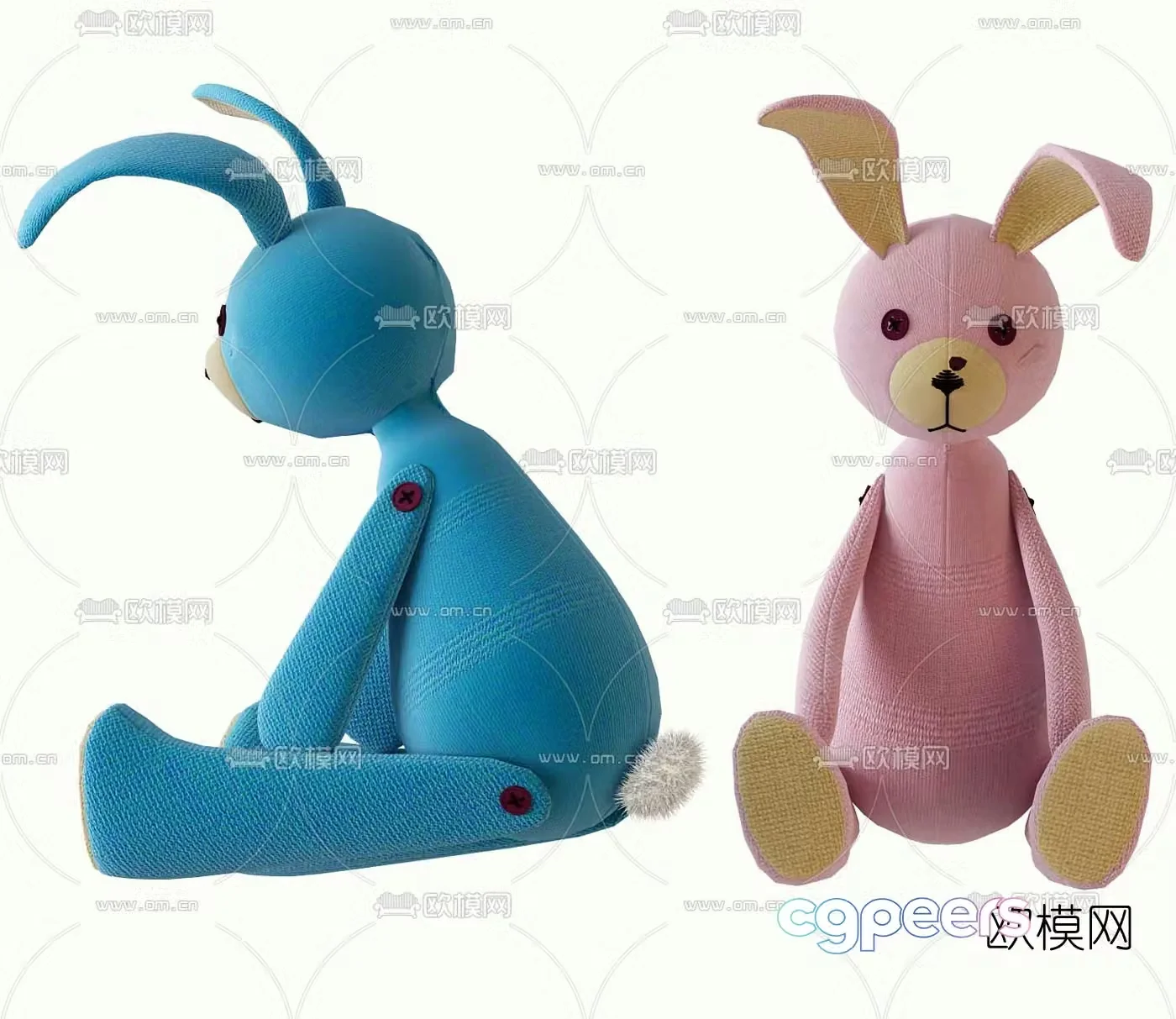 Nordic children rabbit doll toy 3d model