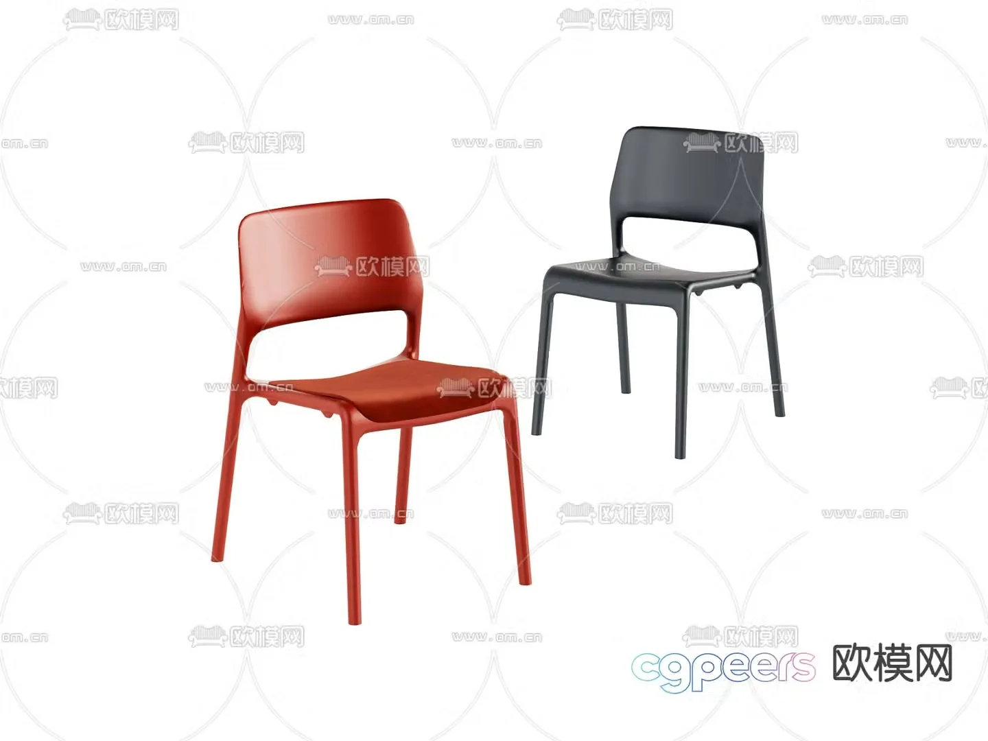 Modern chair dining chair 3d model