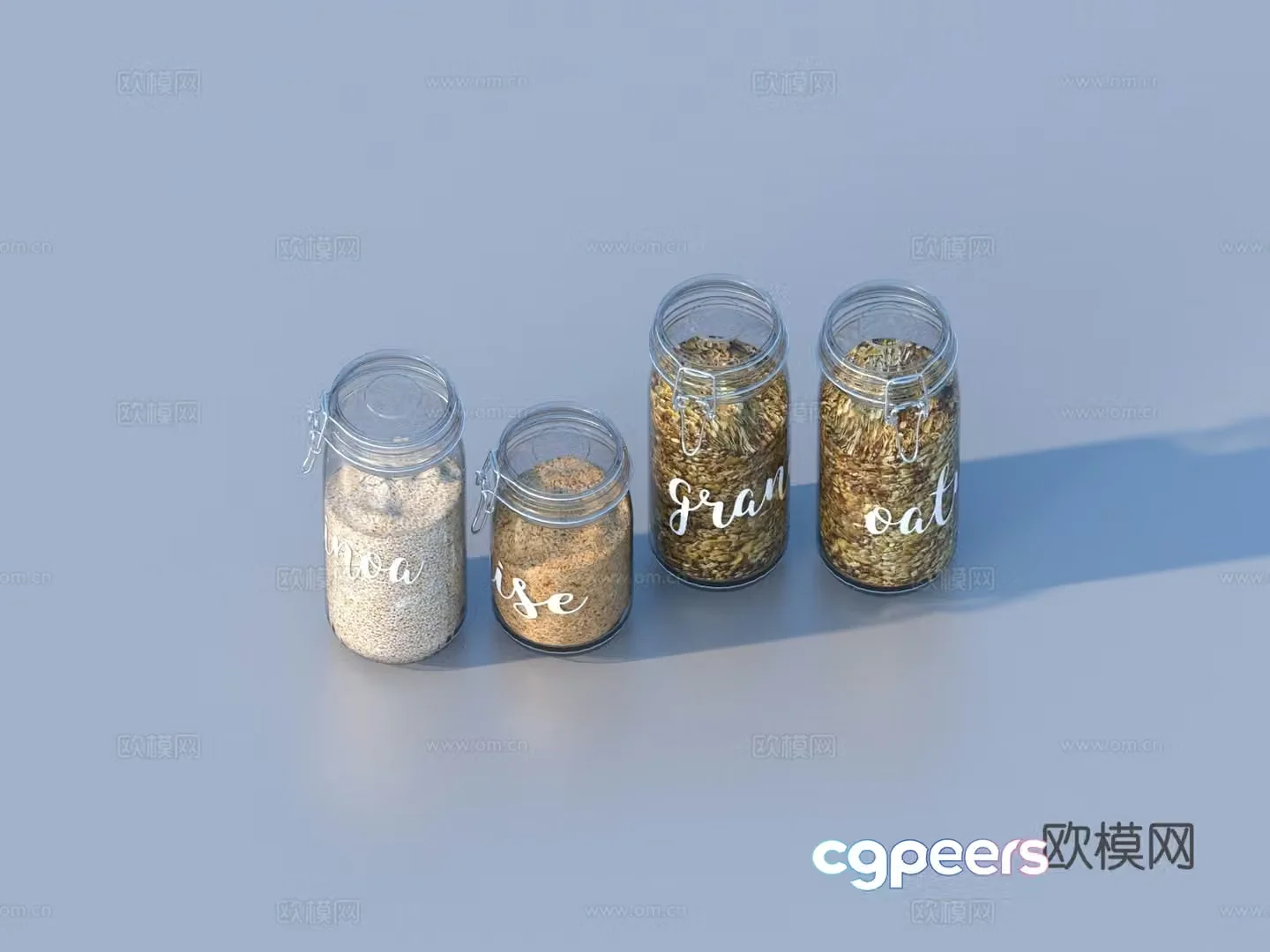 Seasoning bottle Seasoning jar Kitchen supplies Glass bottle 3d model