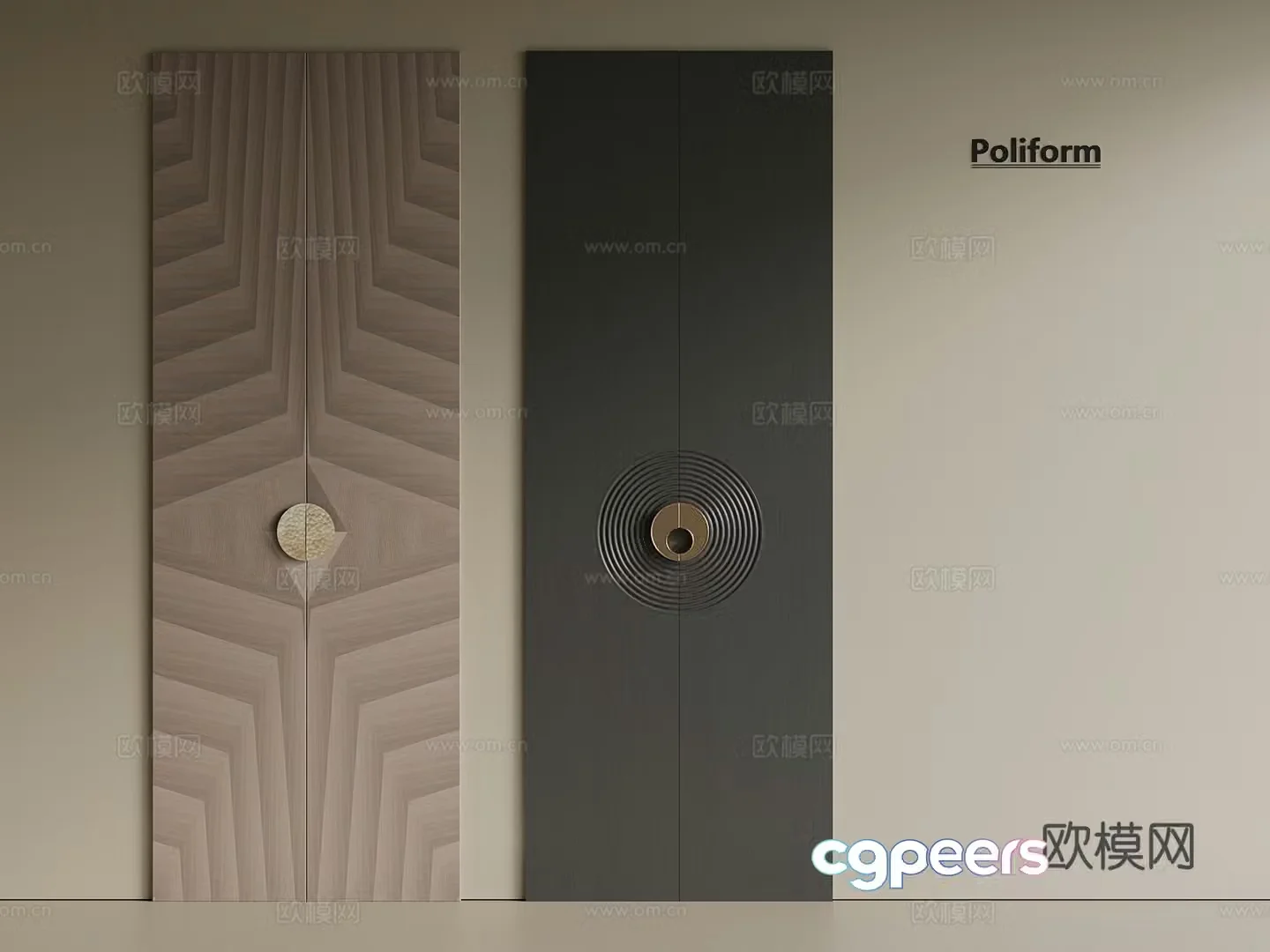 Light luxury Italian cabinet door door panel wardrobe door wine cabinet door shoe cabinet door 3d model