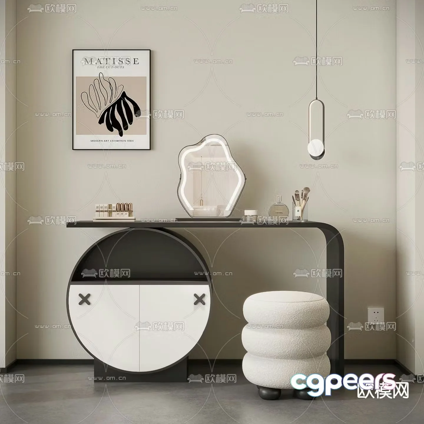 modern dressing table 3d model