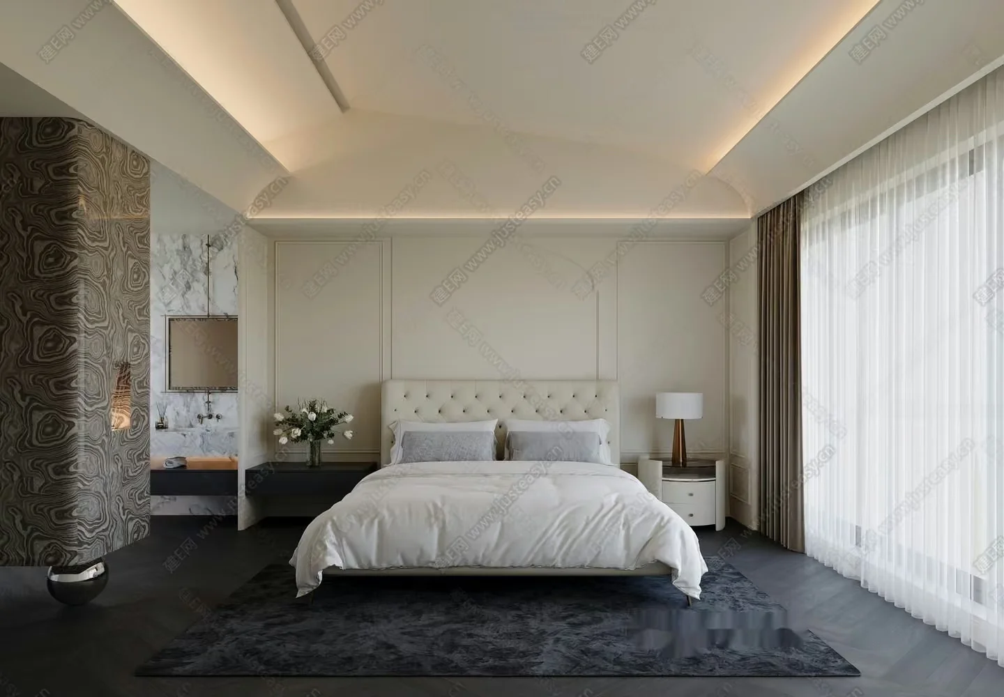 Modern Luxury Bedroom 3D Model – 17835 – CORONA Render