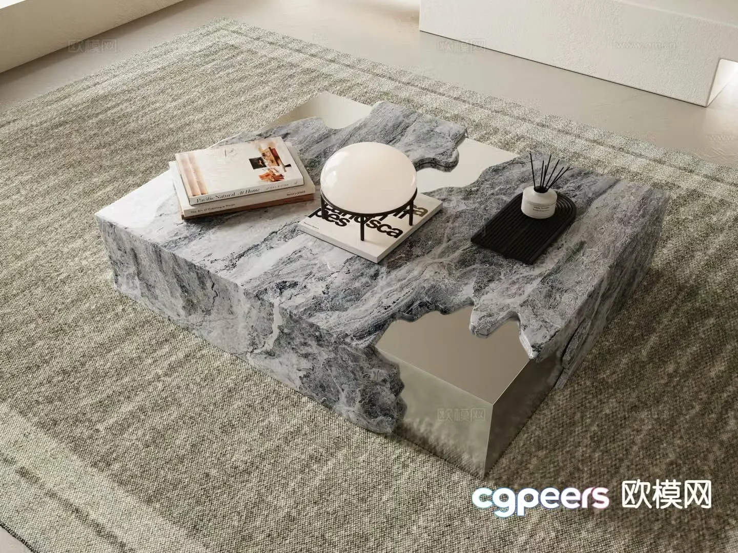 Modern marble coffee table 3d model