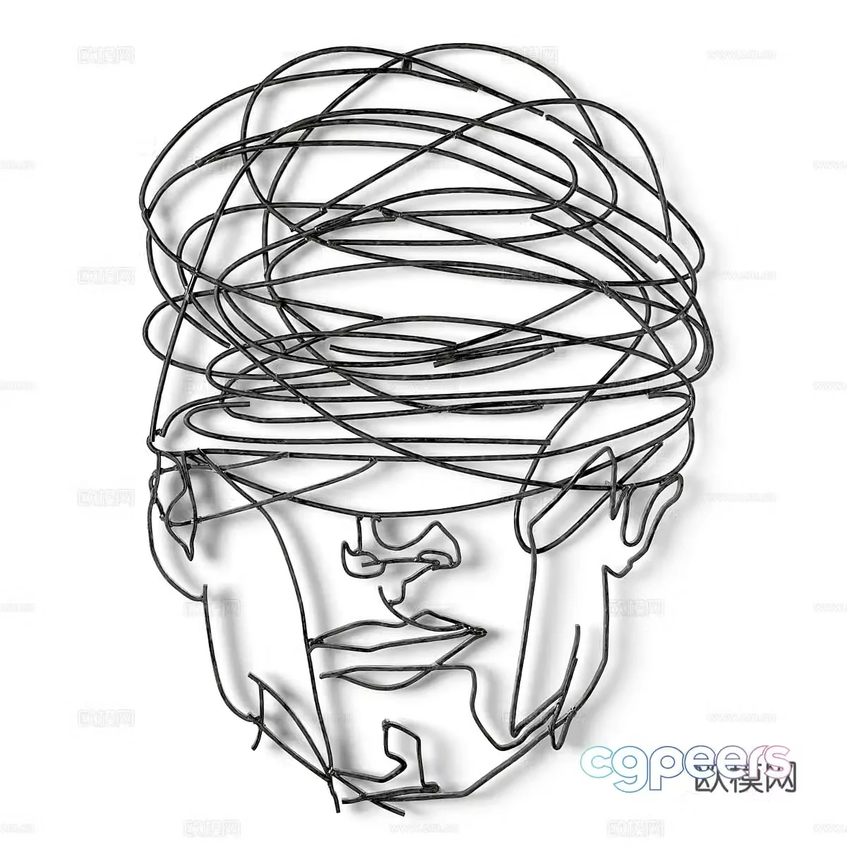 Modern abstract art wall decoration 3d model