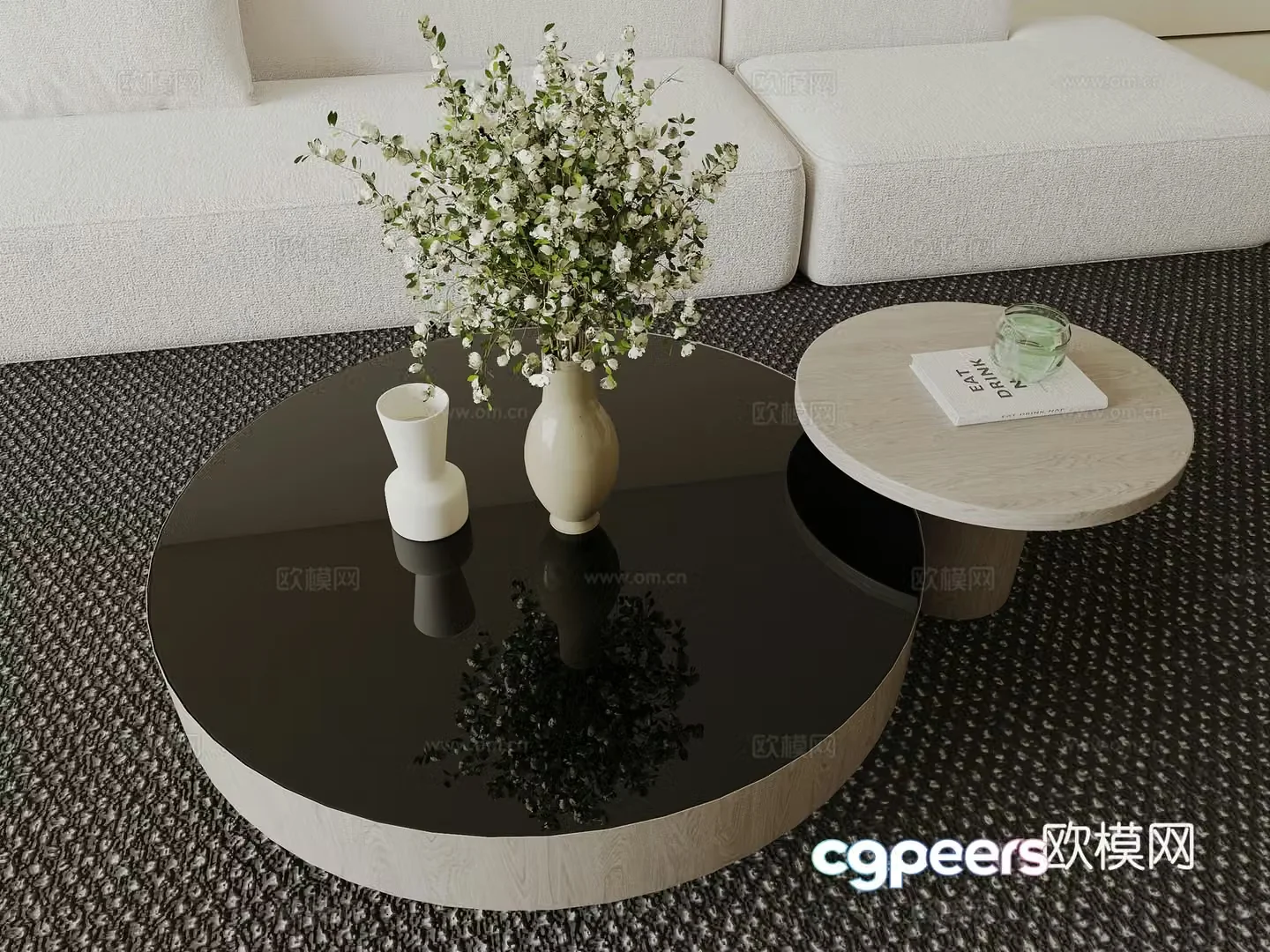 Modern mother-child coffee table 3d model