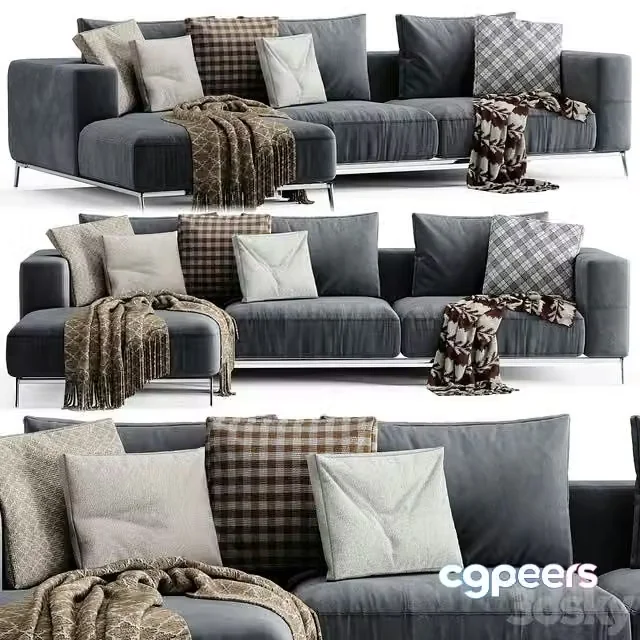 3ds Max Free – Flexform Ettore Chaise Longue Sofa 2