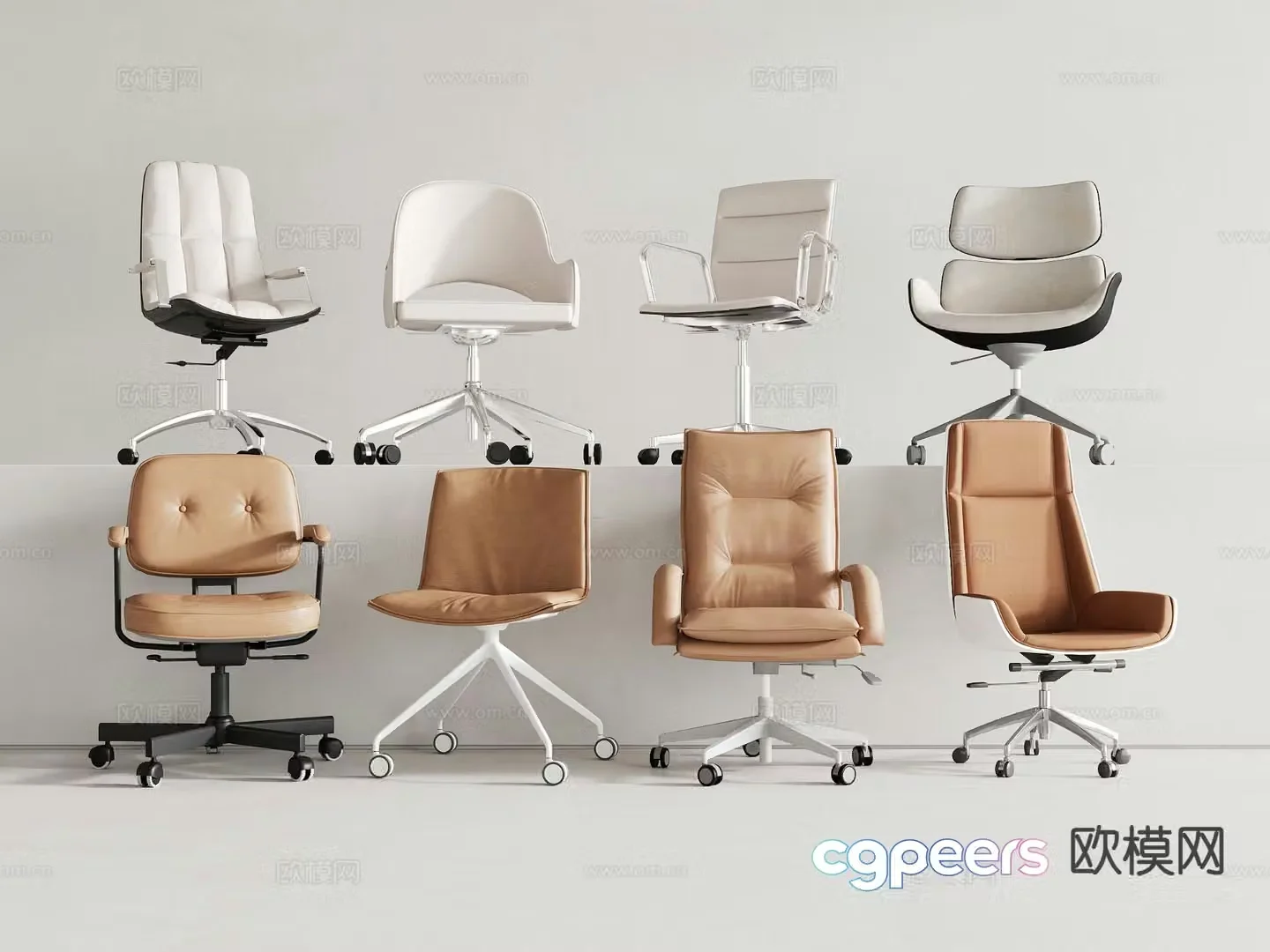 Modern office chair staff chair conference chair 3d model