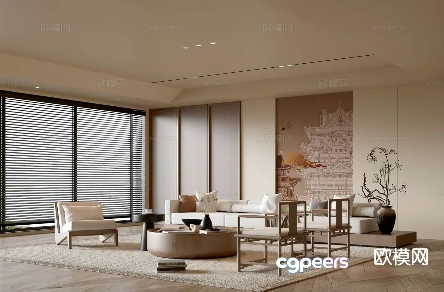 New Chinese style living room 3d model