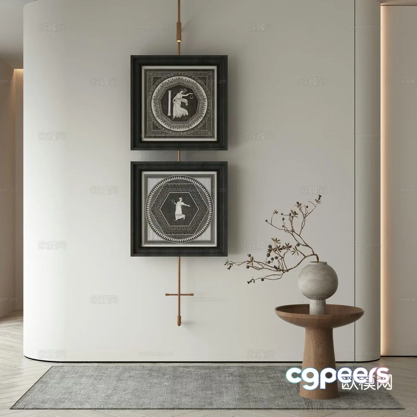 Modern Wasabi Hanging Painting Oil Painting 3D Model