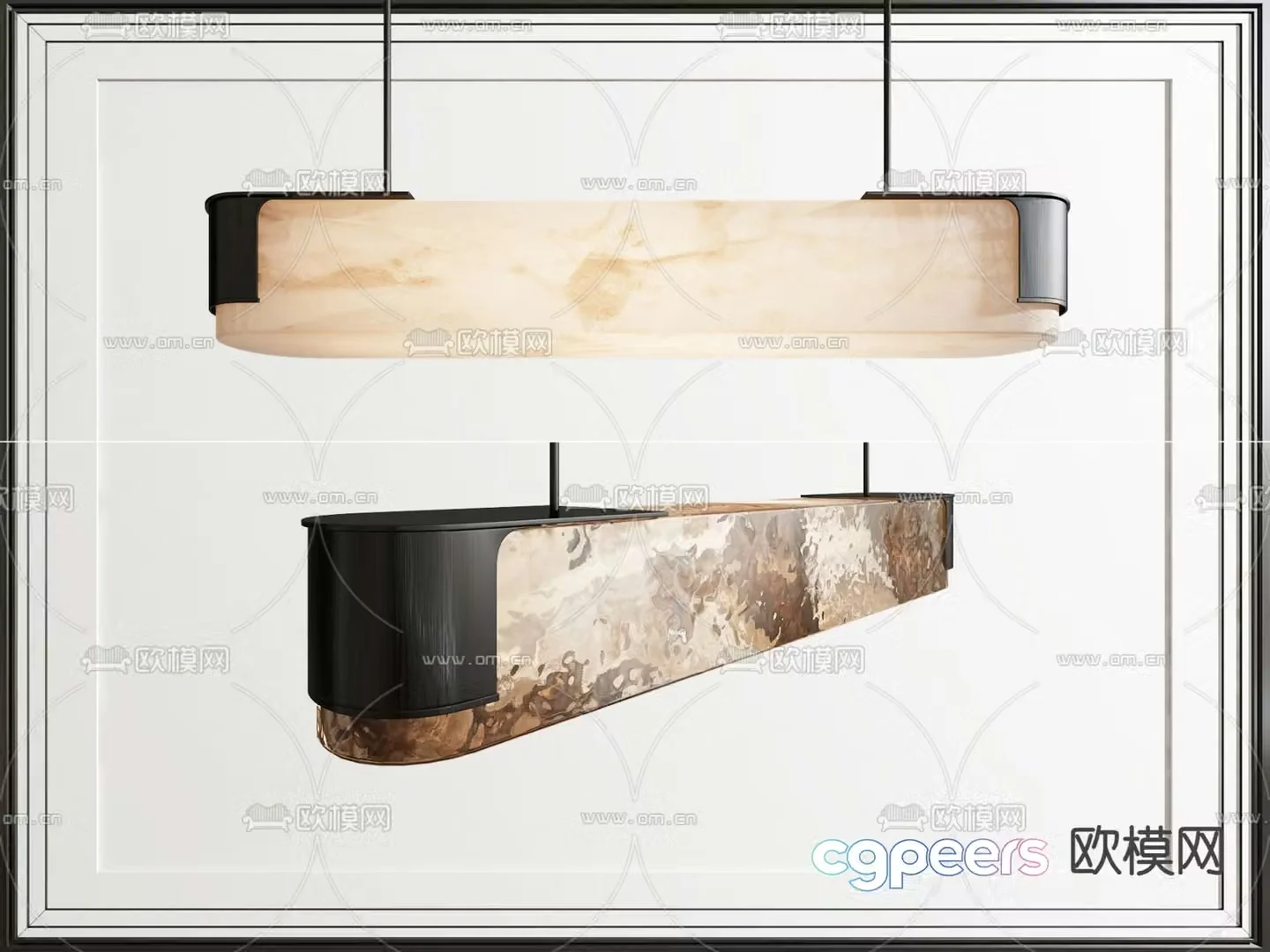 Medieval style chandelier long chandelier 3d model